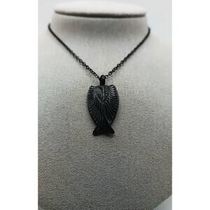 Angel Wing Urn Necklace Stainless Steel Memorial Pendant Goth Style